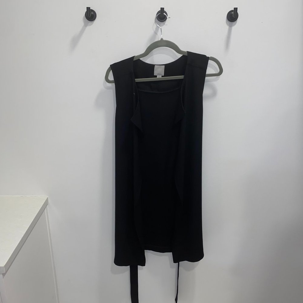 Halogen Black Sleeveless Tie Vest Small